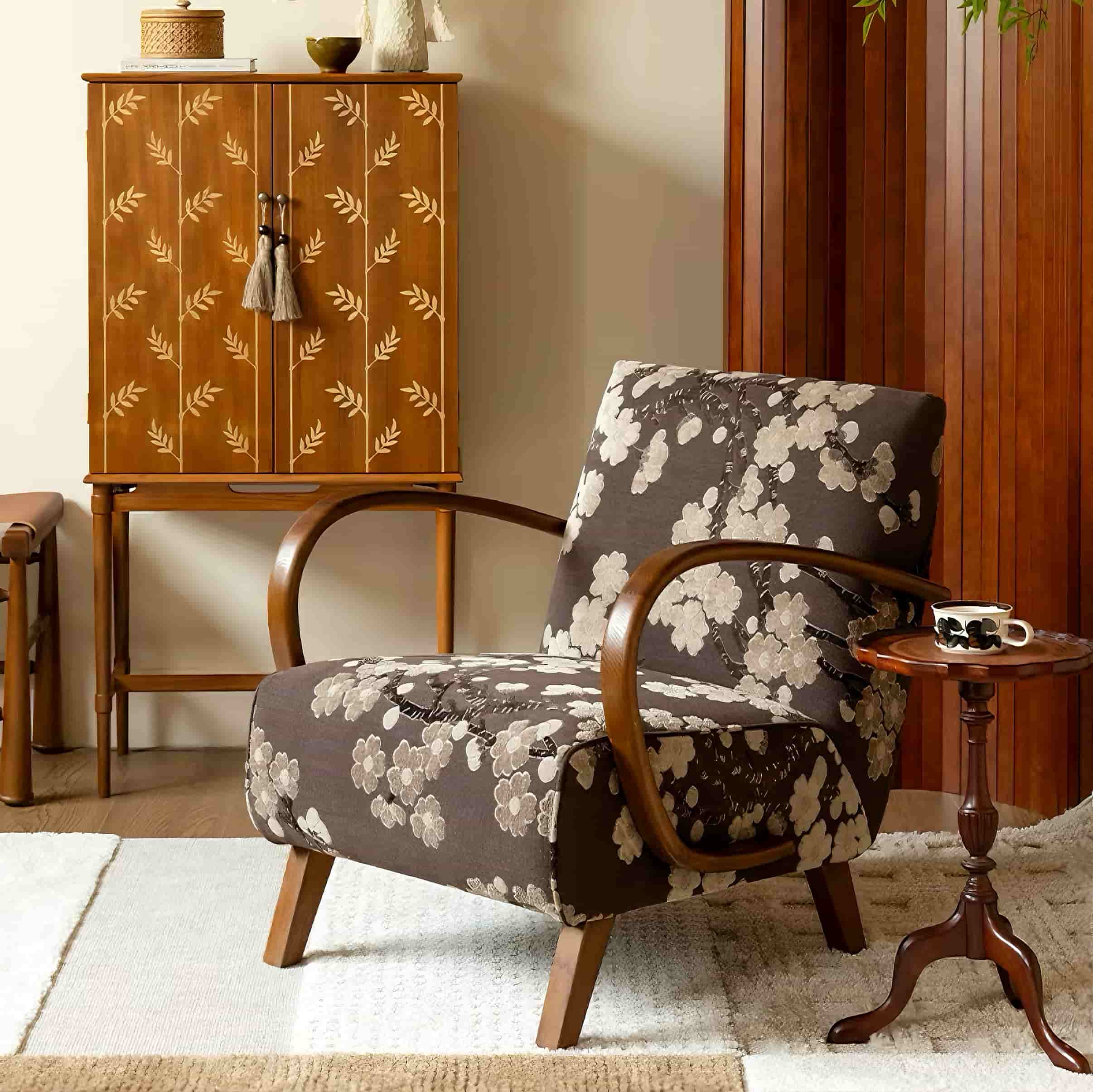 Kain Baldu Potongan Jacquard Mewah Mewah Blossom Bercorak untuk Hiasan Rumah