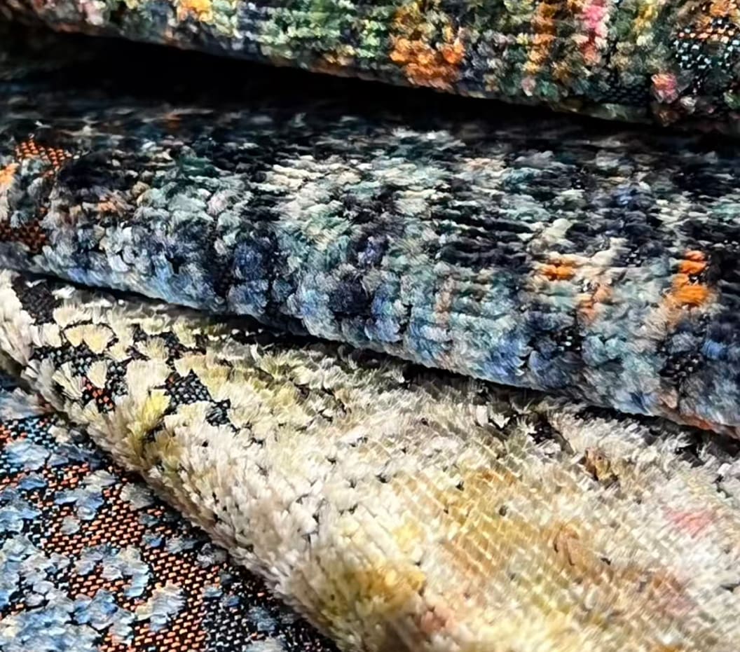 Fesyen Kain Baldu Jacqurard Berkualiti Tinggi JBL Koleksi Baru Corak Warna Cemerlang Gaya Morden Baldu Jacquard untuk Sofa