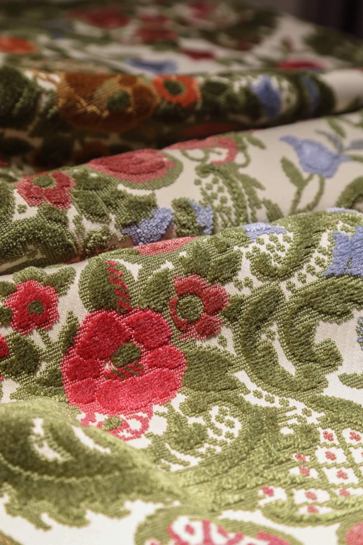 JBL Jacquard Velvet Penyesuaian Berwarna-warni Bunga Percuma Contoh Potongan Fabrik Tekstil Rumah Mewah untuk Sofa